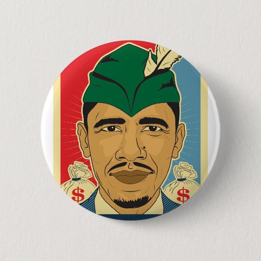 Barack Obama Hood Robin Hood Button Barrack Obama. (Voorkant)
