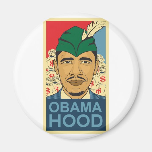 Barack Obama Hood Robin Hood Button Barrack Obama. Magneet (Voorkant)