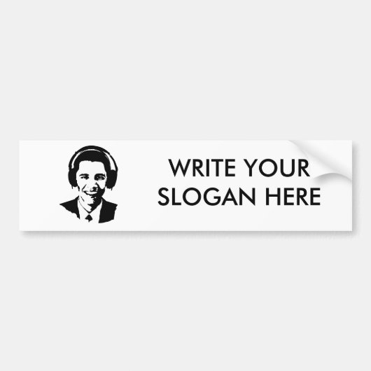 Barack Obama-hoofdtelefoon Bumpersticker (Voorkant)