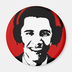Barack Obama-hoofdtelefoon Magneet