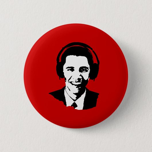 Barack Obama-hoofdtelefoon Ronde Button 5,7 Cm (Voorkant)