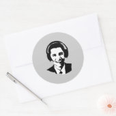 Barack Obama-hoofdtelefoon Ronde Sticker (Envelop)