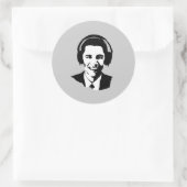 Barack Obama-hoofdtelefoon Ronde Sticker (Tas)