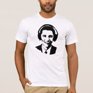 Barack Obama hoofdtelefoon t-shirt