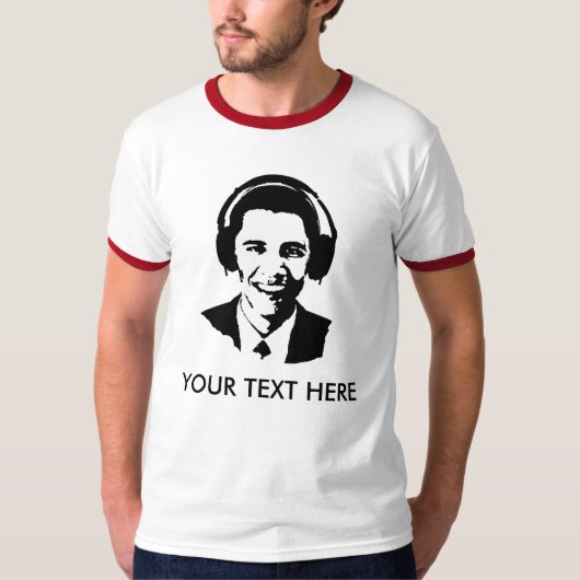 Barack Obama hoofdtelefoon T-shirt (Voorkant)