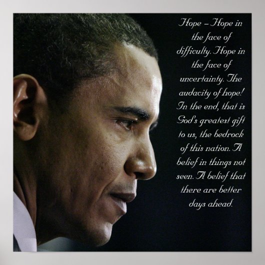 Barack Obama Hope Poster (Voorkant)