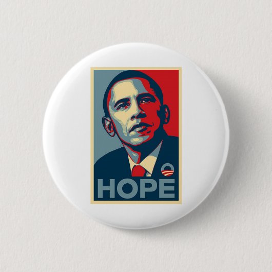 Barack Obama Hope Poster Ronde Button 5,7 Cm (Voorkant)