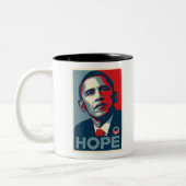 Barack Obama Hope Poster Tweekleurige Koffiemok (Links)
