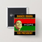 Barack Obama Hope Vierkante Button 5,1 Cm (Voorkant /achterkant)