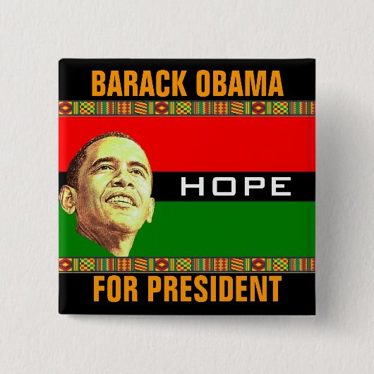 Barack Obama Hope Vierkante Button 5,1 Cm (Voorkant)