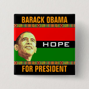 Barack Obama Hope Vierkante Button 5,1 Cm
