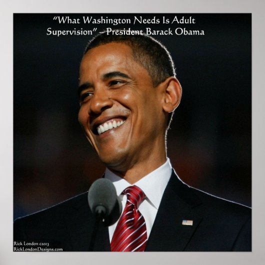 Barack Obama & Humor Quote Poster (Voorkant)