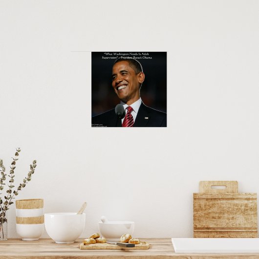 Barack Obama & Humor Quote Poster (Keuken)