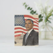 Barack Obama in front of American Flag and Capitol Briefkaart (Staand voorkant)
