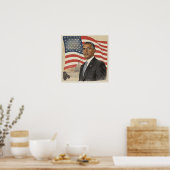 Barack Obama in front of American Flag and Capitol Poster (Keuken)