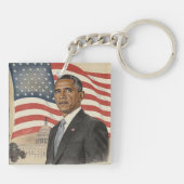 Barack Obama in front of American Flag and Capitol Sleutelhanger (Achterkant)