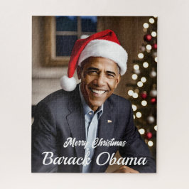 Barack Obama in Santa Hat Kerstmis Legpuzzel