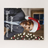 Barack Obama in Santa Hat Kerstmis Legpuzzel (Horizontaal)