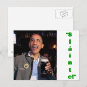 Barack Obama - Irish Toast Briefkaart (Voorkant / Achterkant)