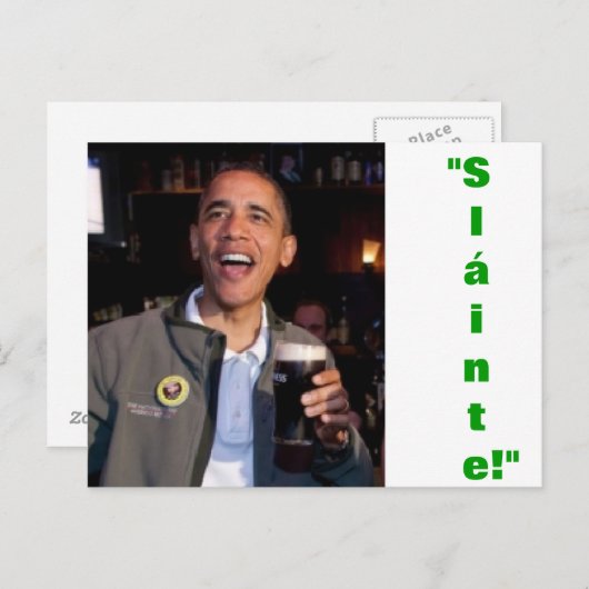 Barack Obama - Irish Toast Briefkaart (Voorkant / Achterkant)