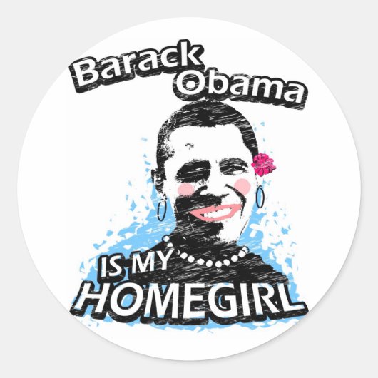 Barack Obama is mijn thuisstad Ronde Sticker (Voorkant)