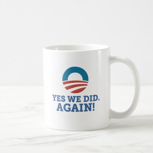 Barack Obama Ja dat deden we weer (wit) Koffiemok (Rechts)