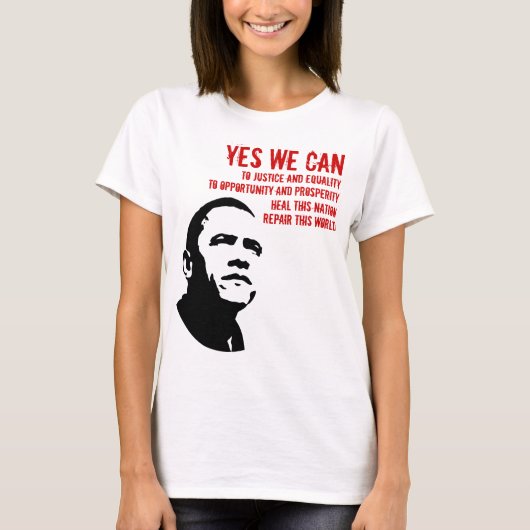 Barack Obama: JA, WE KUNNEN...rd T-shirt (Voorkant)