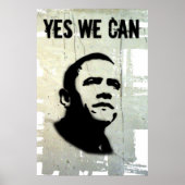 Barack Obama:JA WE KUNNEN (Stencil) Poster (Voorkant)