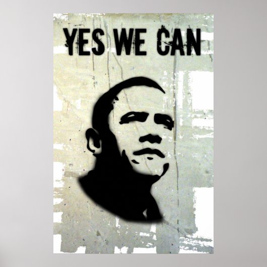 Barack Obama:JA WE KUNNEN (Stencil) Poster (Voorkant)