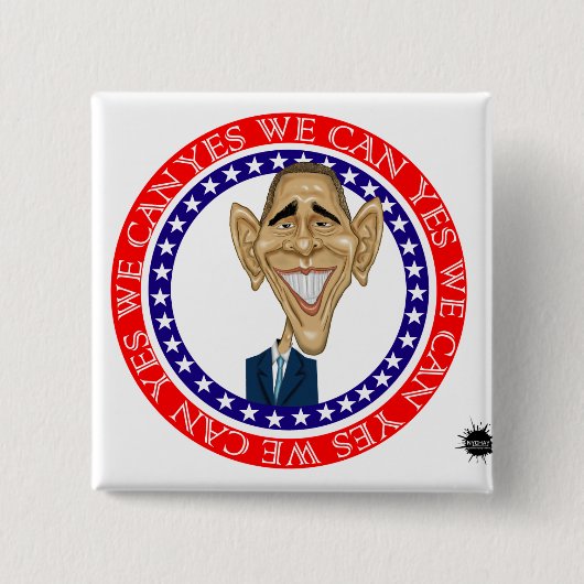 Barack Obama Ja we kunnen Vierkante Button 5,1 Cm (Voorkant)