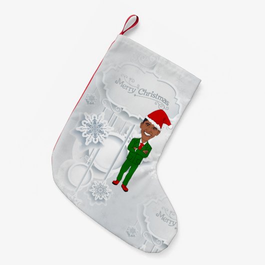 barack obama kerstkous kleine kerstsok (Voorkant (Hangend))
