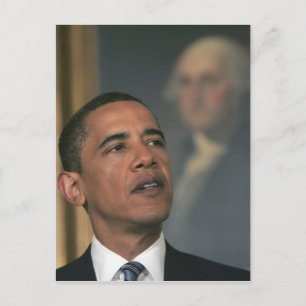 Barack Obama kondigt zijn voornemen aan om Briefkaart