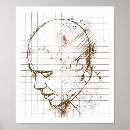 Barack Obama Line Drawing Poster (Voorkant)