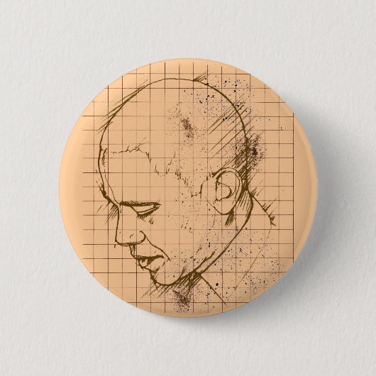 Barack Obama Line Drawing Ronde Button 5,7 Cm (Voorkant)