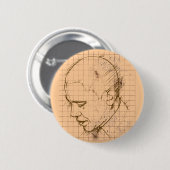 Barack Obama Line Drawing Ronde Button 5,7 Cm (Voorkant /achterkant)