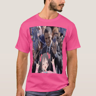 Barack Obama met anime meisje T-shirt