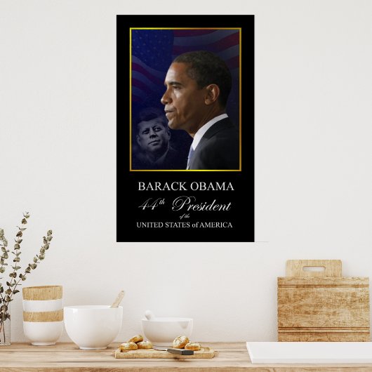 Barack Obama met John Kennedy Poster (Keuken)