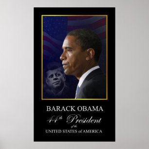 Barack Obama met John Kennedy Poster