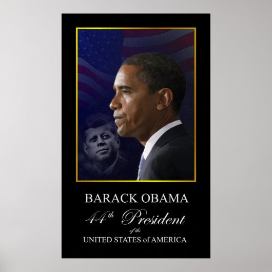 Barack Obama met John Kennedy Poster (Voorkant)