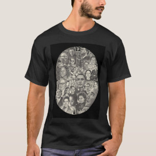 Barack Obama, Michelle Obama en Familietekening T-shirt