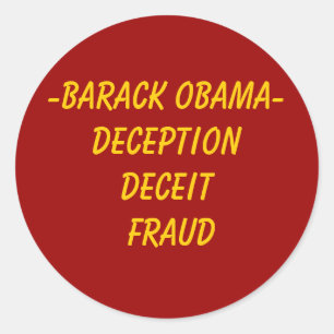 -Barack Obama- Misleiding Fraude Ronde Sticker