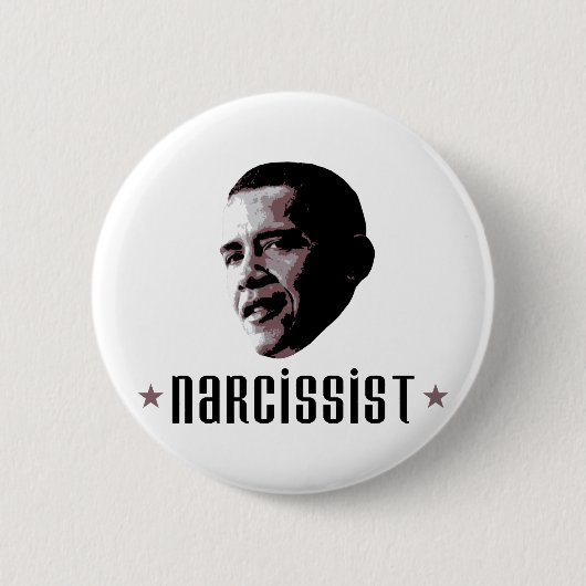 Barack Obama Narcissist Ronde Button 5,7 Cm (Voorkant)