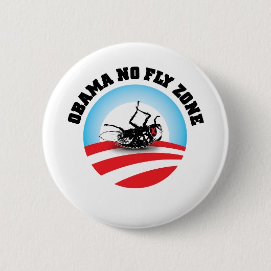 Barack Obama No Fly Zone Ronde Button 5,7 Cm (Voorkant)