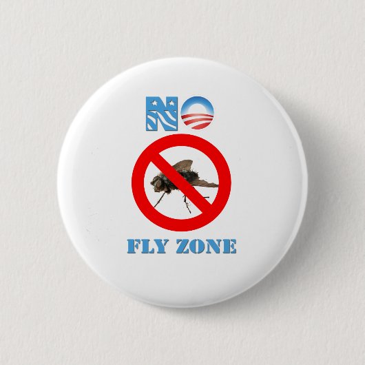 Barack Obama No Fly Zone Ronde Button 5,7 Cm (Voorkant)