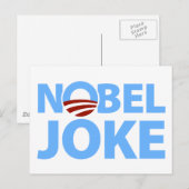 Barack Obama: Nobel Joke Briefkaart (Voorkant / Achterkant)