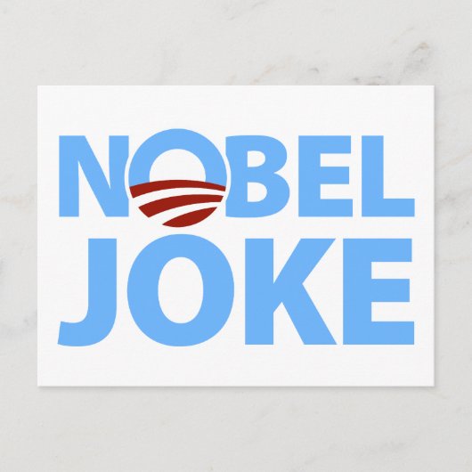 Barack Obama: Nobel Joke Briefkaart (Voorkant)