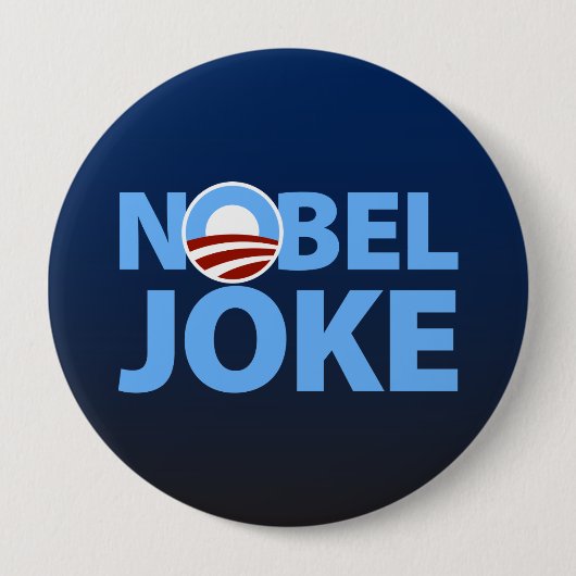 Barack Obama: Nobel Joke Ronde Button 4,0 Cm (Voorkant)