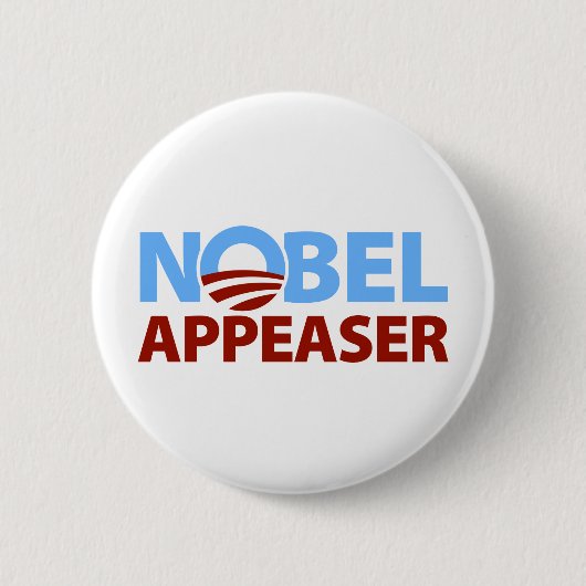 Barack Obama: Nobelactie Ronde Button 5,7 Cm (Voorkant)