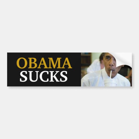 BARACK OBAMA - OBAMA SUCKS BUMPERSTICKER (Voorkant)