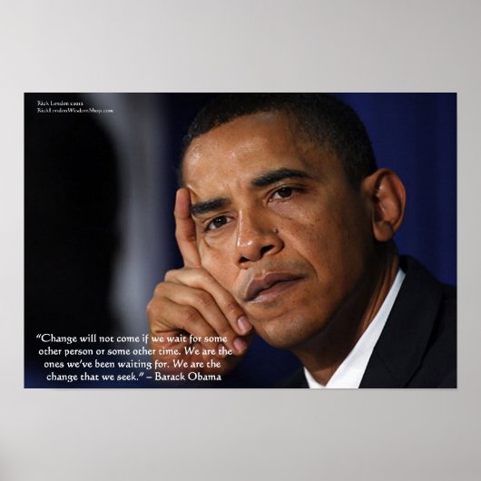 Barack Obama on "Change" Wisdom Quote Collectible Poster (Voorkant)
